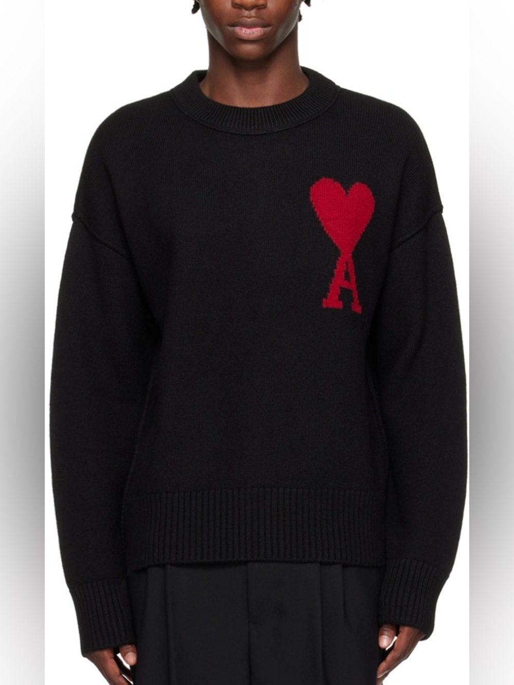 Ami Paris Black Wool Sweater